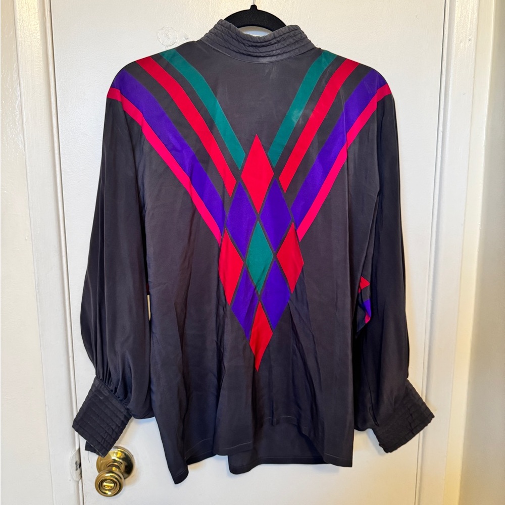 Colorful Geometric Pattern Blouse